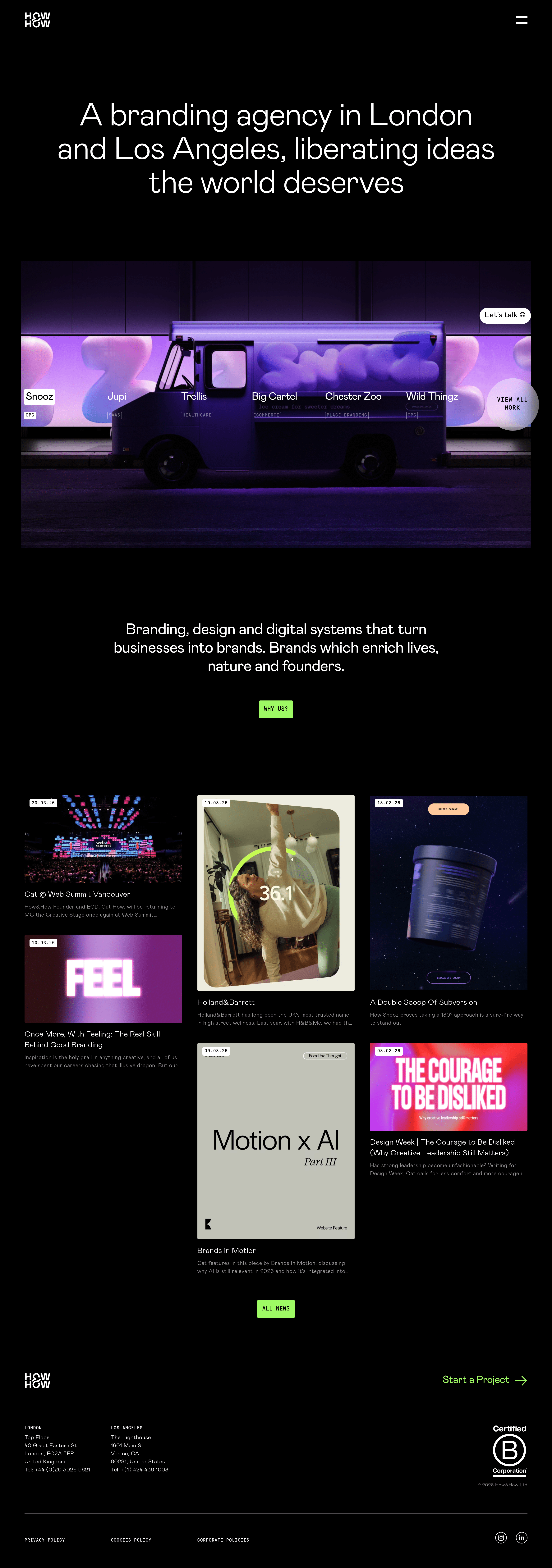 How&How landing page screenshot